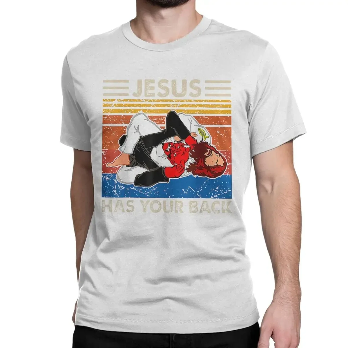 قميص Jesus للرجال والنساء بظهرك ، تي شيرتات قطنية ، BJJ ، MMA ، تي شيرتات Jiu Jitsu ، ملابس كلاسيكية ، إبداعية