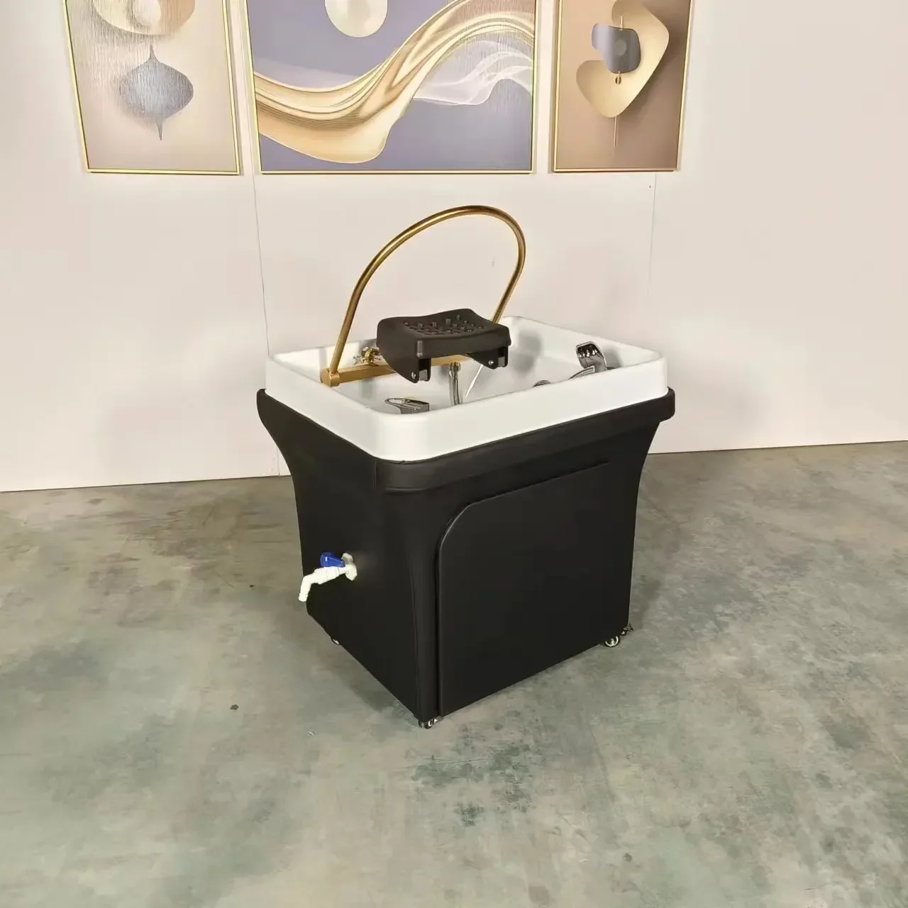 Lavabo de champú para peluquero móvil, fumigación inteligente, temperatura constante, circulación de agua, estilo tailandés