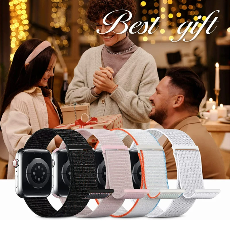 Correa de nailon para Apple Watch Band S10 46mm 42mm 45mm 41mm 44mm 40mm 49mm pulsera trenzada transpirable iWatch Ultra 10/9/8/7/6/5/4