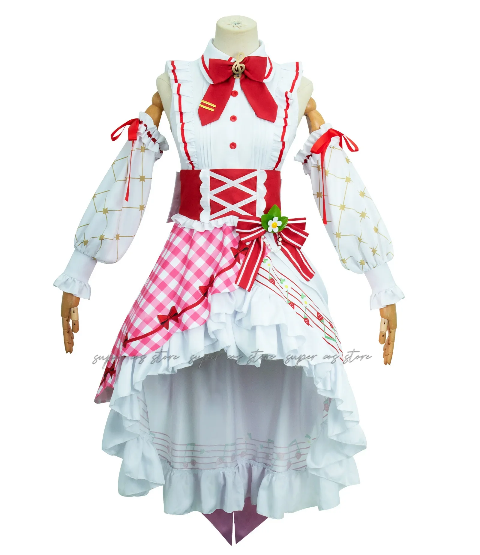 Anime Strawberry Mikuo 15th Anniversary Cosplay Costume Mikuo Wig Lovely Lolita Dress Women Halloween Uniform Party Fancy Dress