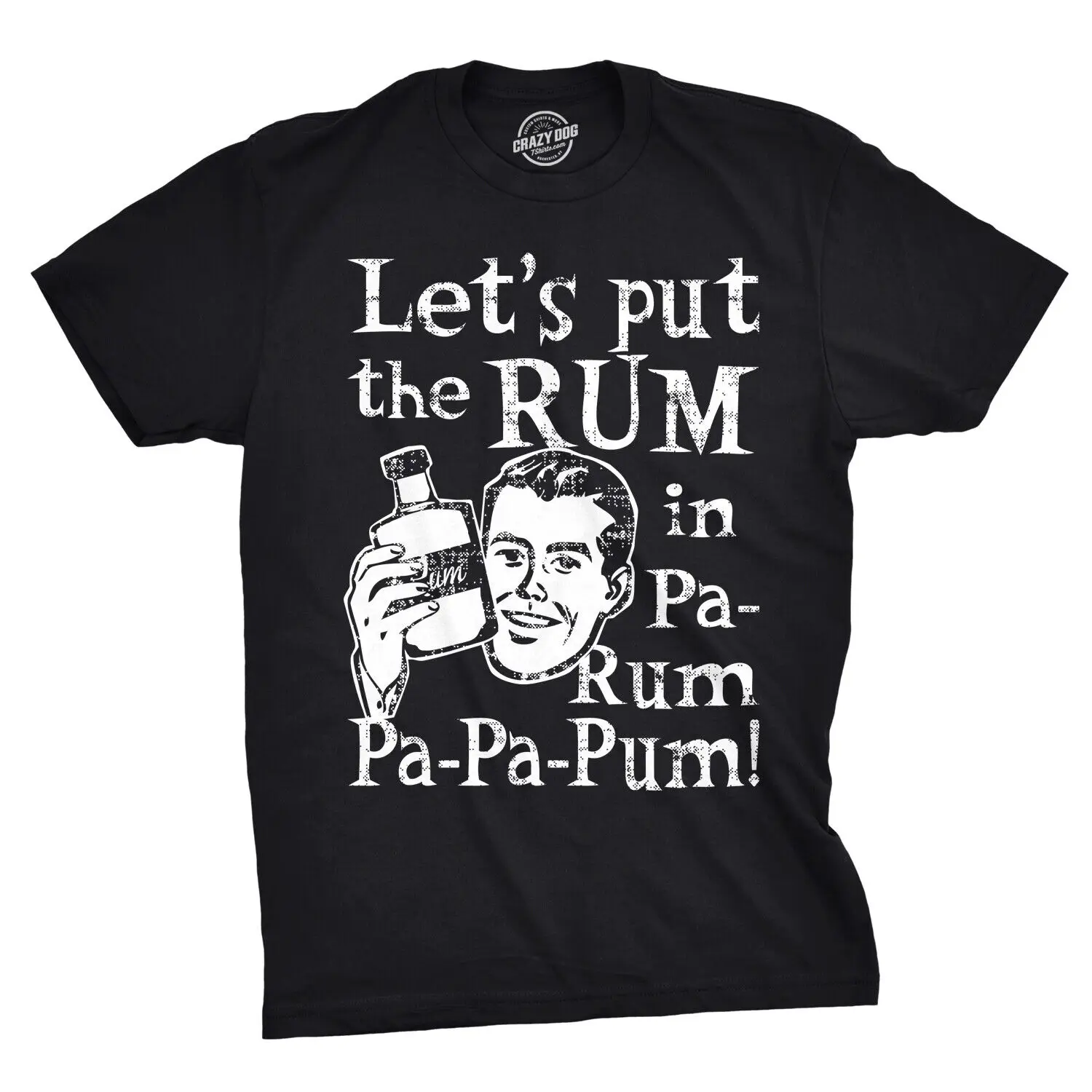 Mens Lets Put the Rum In Pa-Rum-Pa-Pa-Pum Tshirt Funny Christmas Drinking Tee