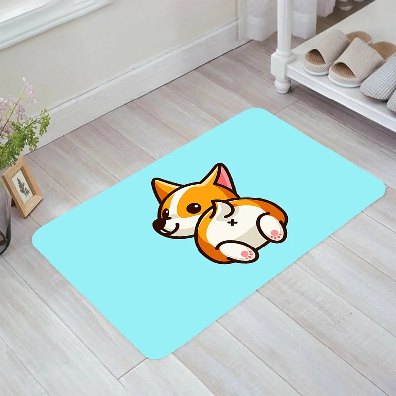 

Cute Dog Cartoon Floor Mat Rugs Kitchen Carpet Room Mats Home Carpets Doormat Entrance Door Balcony Foot Rug Bathroom Bath House