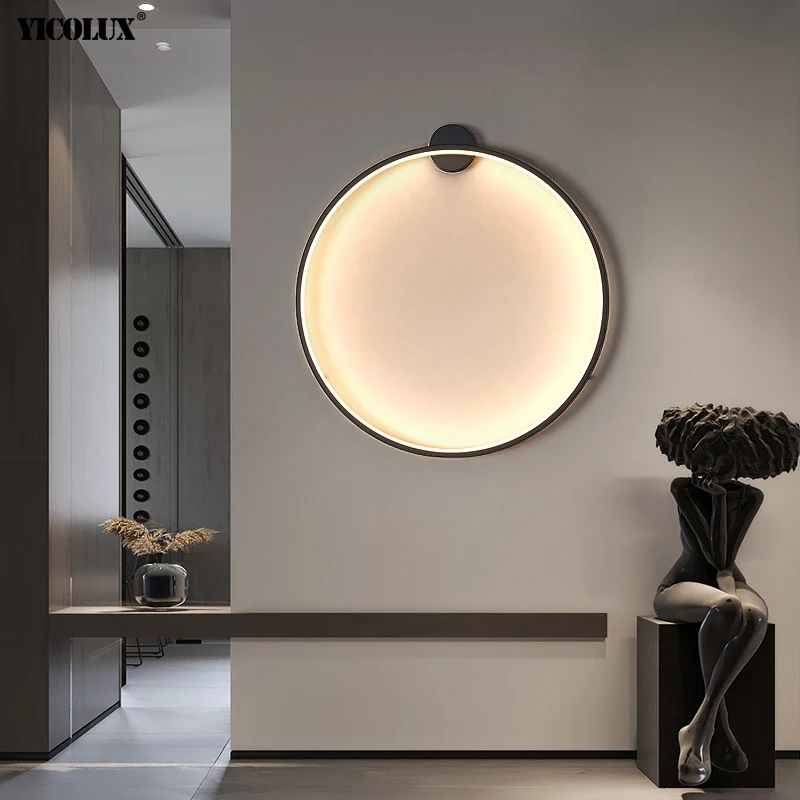 Simple Circle Background Decoration Lamps New Modern LED Wall Lights Living Room Bedroom Bedside Aisle Corridor Indoor Lighting