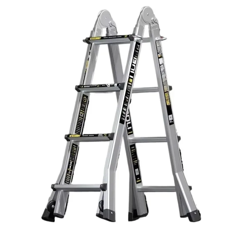 Aluminum Alloy Telescopic Ladder Multifunctional Herringbone Design for Household and Engineering Applications