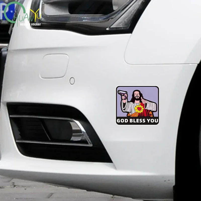 God Bless You God Shoot You Not Guilty Reflective Car Stickers Creative Warning Decals