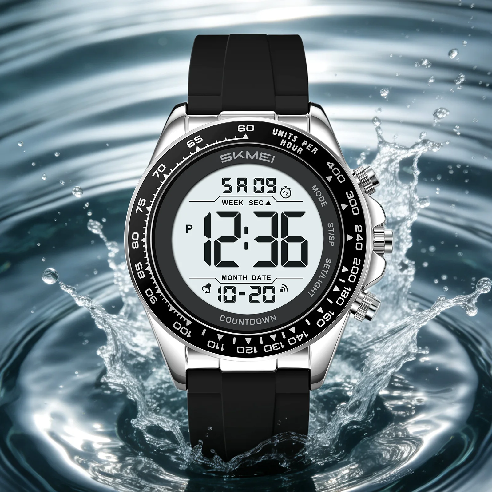 SKMEI 2592 Quartz Wristwatch Male 3Bar Waterproof Fashion Digital Watch Clock Timer Countdown EL For Festival Birthday Gift Men