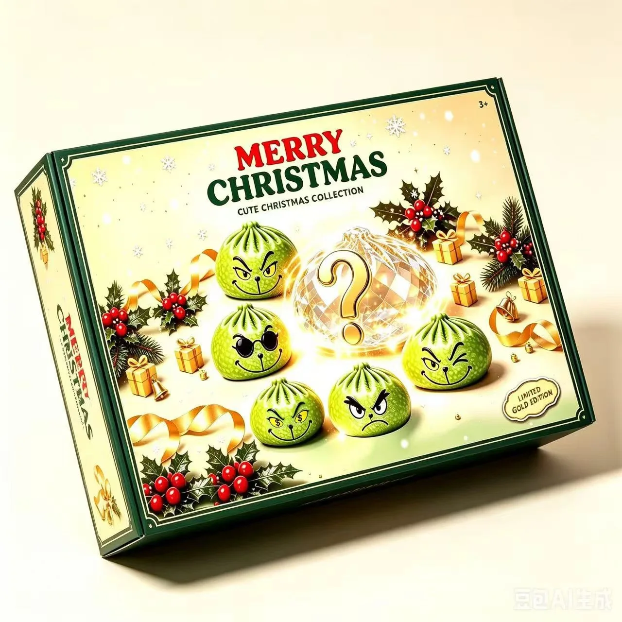 Neues Weihnachtsmann-Elch-Knödel-Form-Quetschspielzeug in Grün zur Stresslinderung, Weihnachtsparty-Geschenk, Spielzeug für Erwachsene – Detail 2
