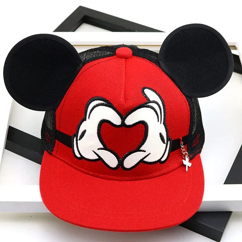 Disney Waflera Mickey Mouse Hat For Kids Baby Boy Girl Baseball Cap Fashion Children Hip Hop Caps Kids Snapback Breathable Hats