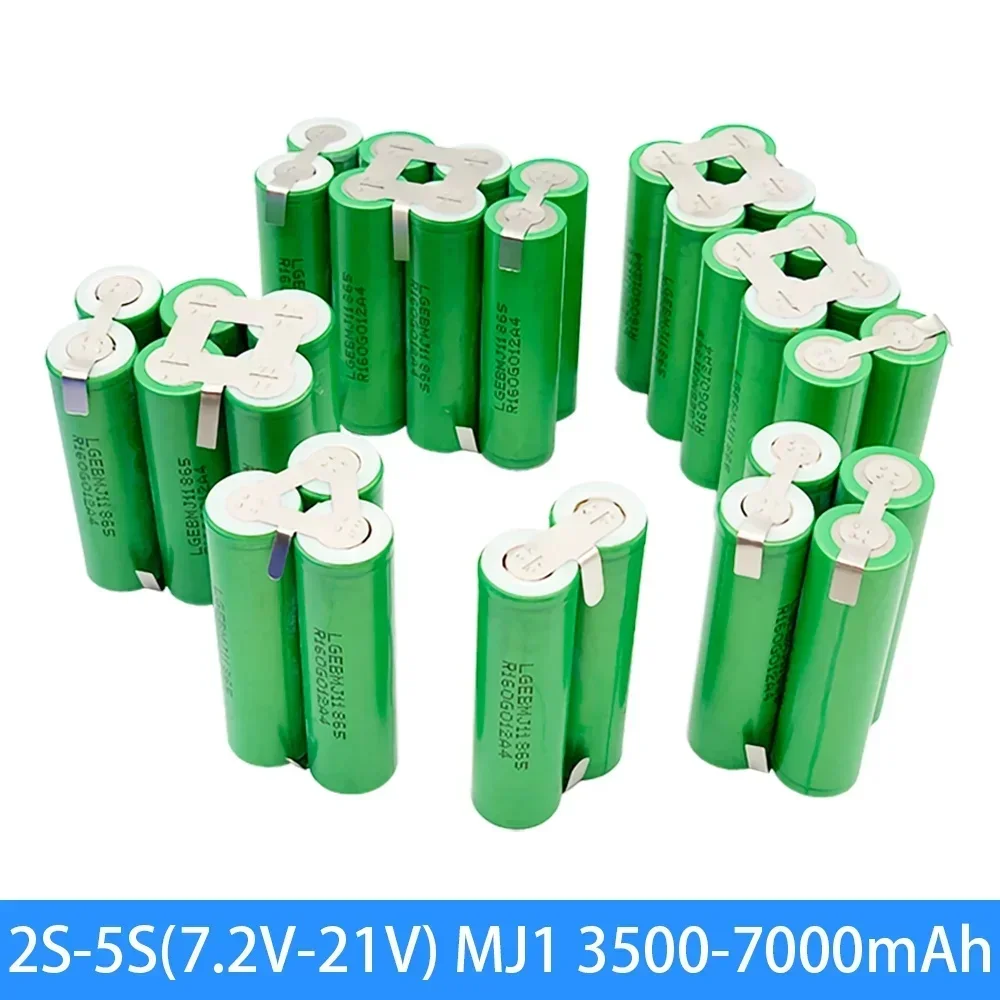 2S1P 1S3P 3S2P 4S2P 5S2P 8.4V 3.7V 10.8V 16.8V 18V MJ1 battery pack 18650 3500mAh battery for 18V screwdriver battery.