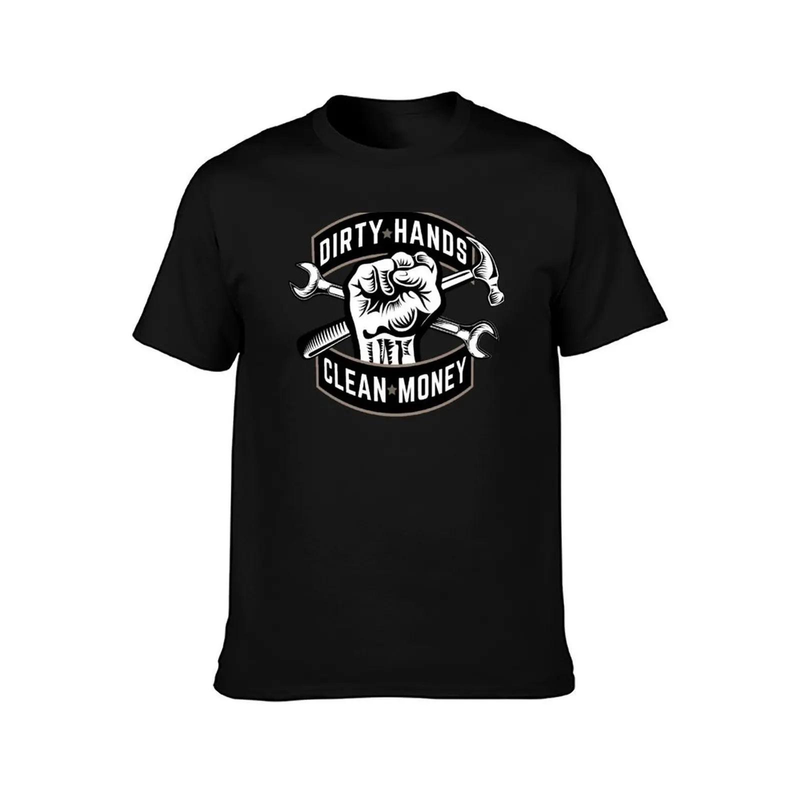 Dirty Hands Clean Money Working Class Blue Collar T-Shirt, Summer Casual Cotton Tee, Oversized Streetwear Tops, Unisex Men Women