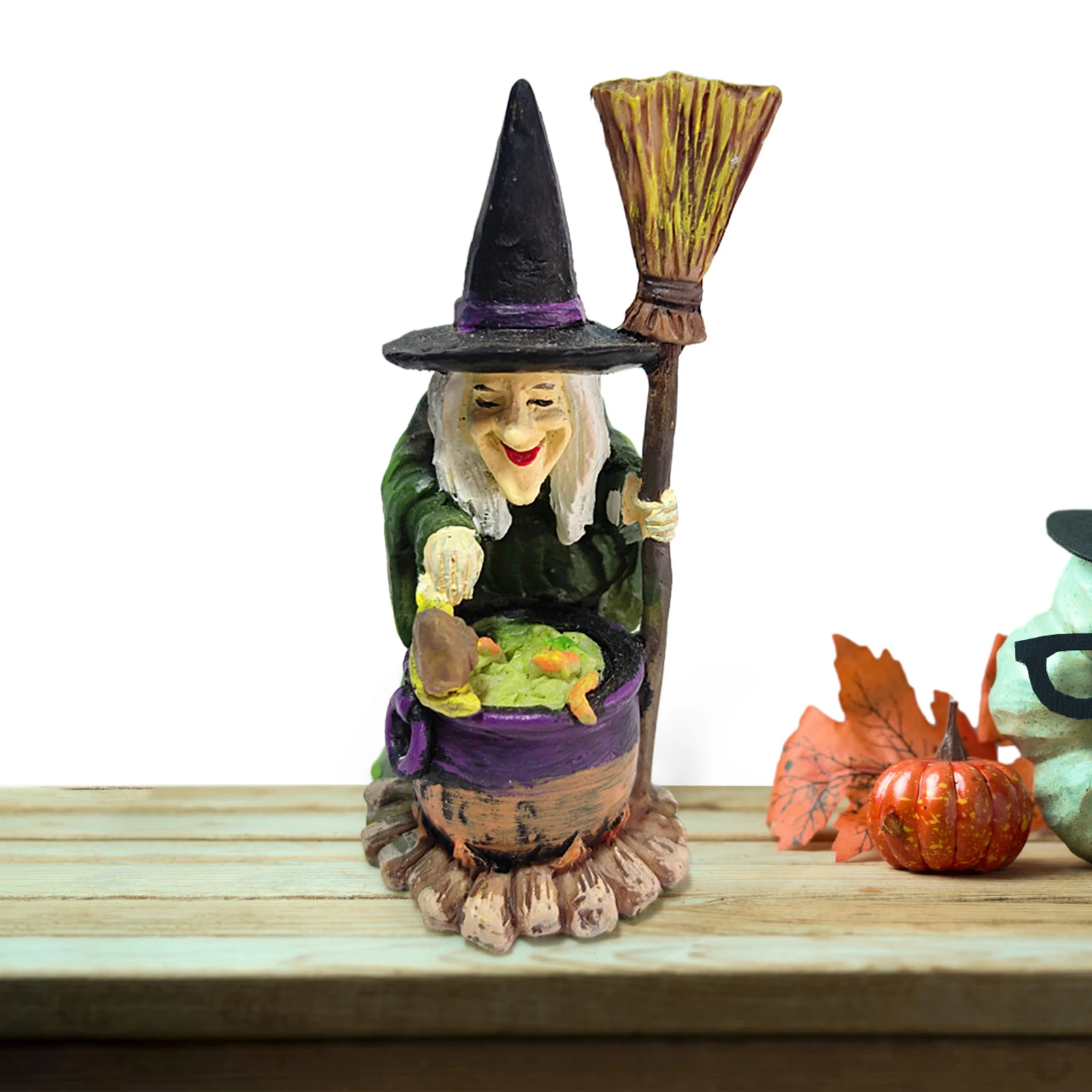 Halloween Horror Witch Figurine Desktop DIY Decoration Ornaments For Party Garden Happy Halloween Holiday Bar Decor