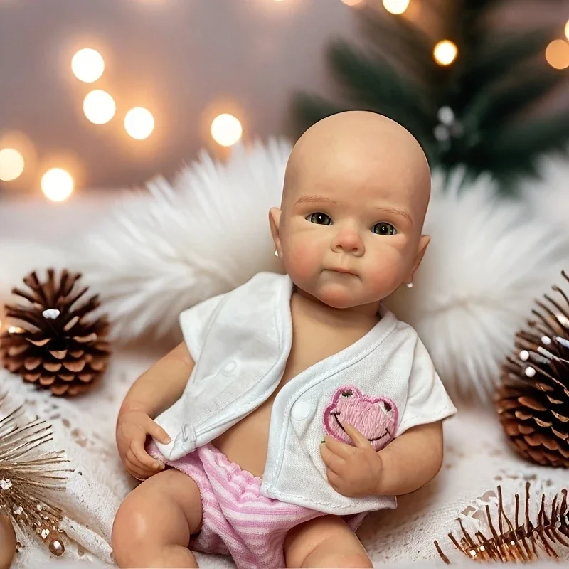 Can Open Mouth 33cm Bettie Solid Silicone Bebe Reborn Girl With 2 Sets Outfits 3D Painted Skin Soft Reborn Doll For Kid's Gift