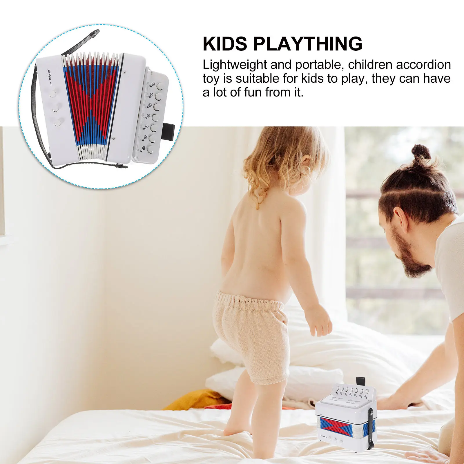 

7 Key Beginner Accordion for Kids Educational Music Instrument Lightweight Portable Design Children's Stage Performance
