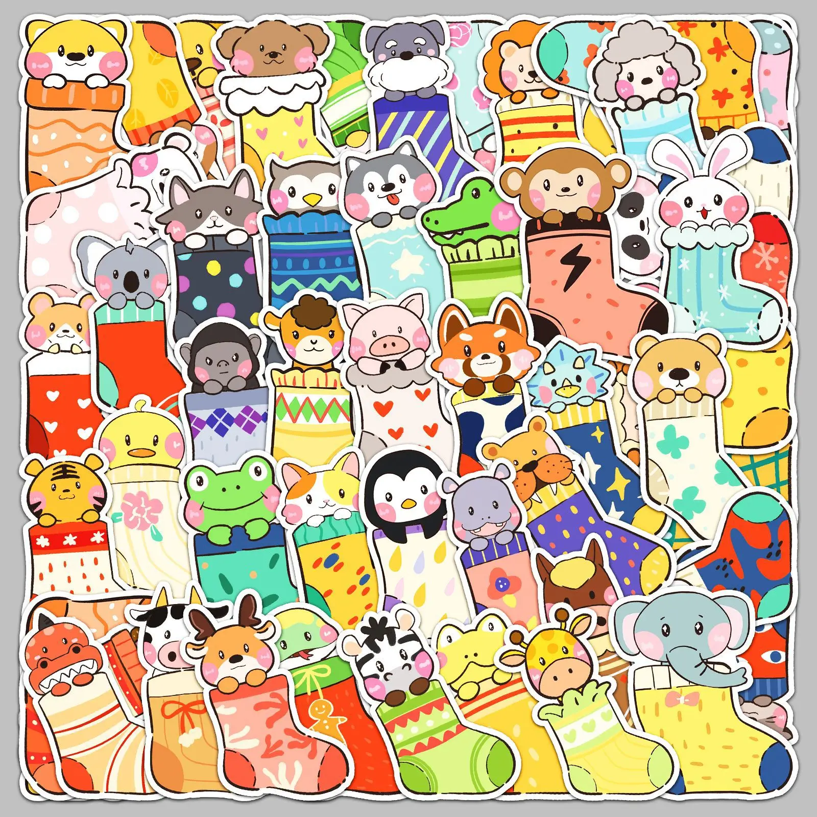 50pcs All Kinds Of Socks Series Graffiti Stickers For Mobile Phone Shell Skateboard Decorative Stickers DIY Toy Sticker Pack