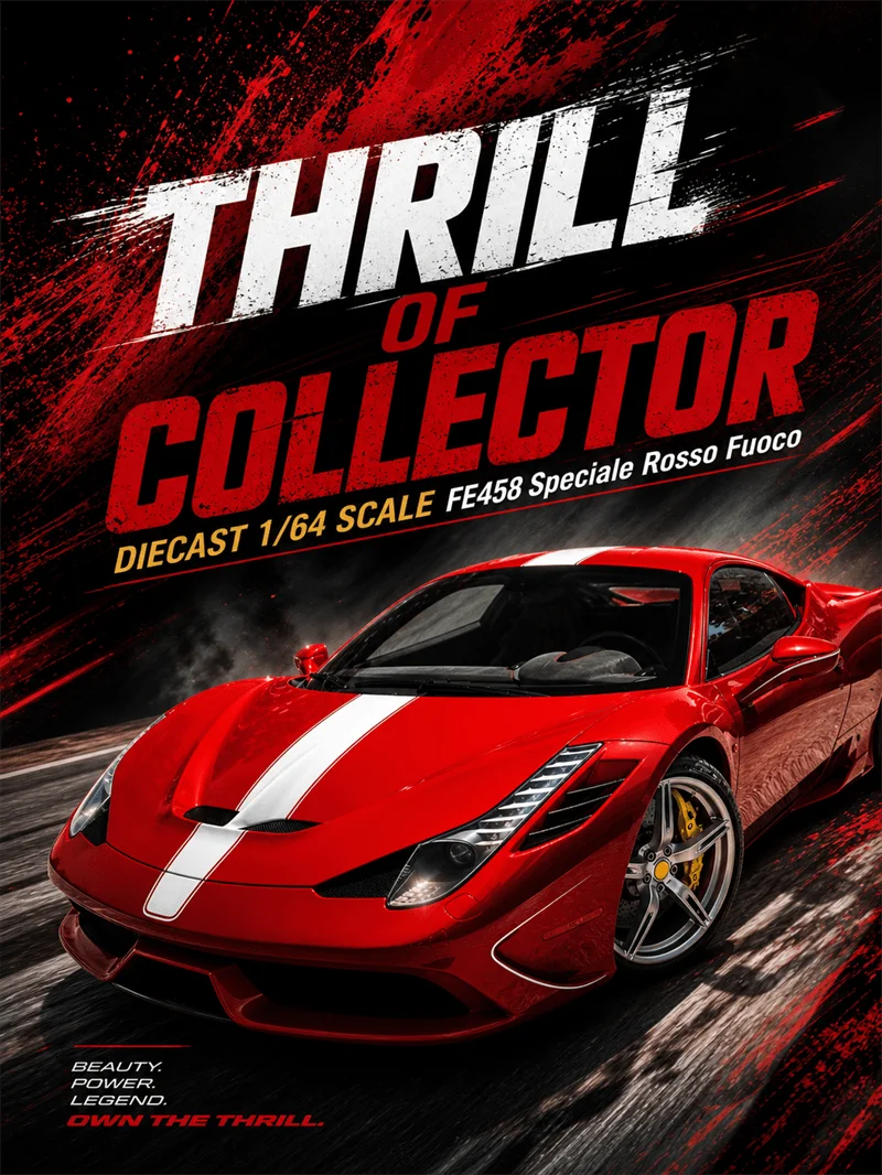 TOC 1:64 458 Speciale Die-Cast Car Model Miniature Gifts