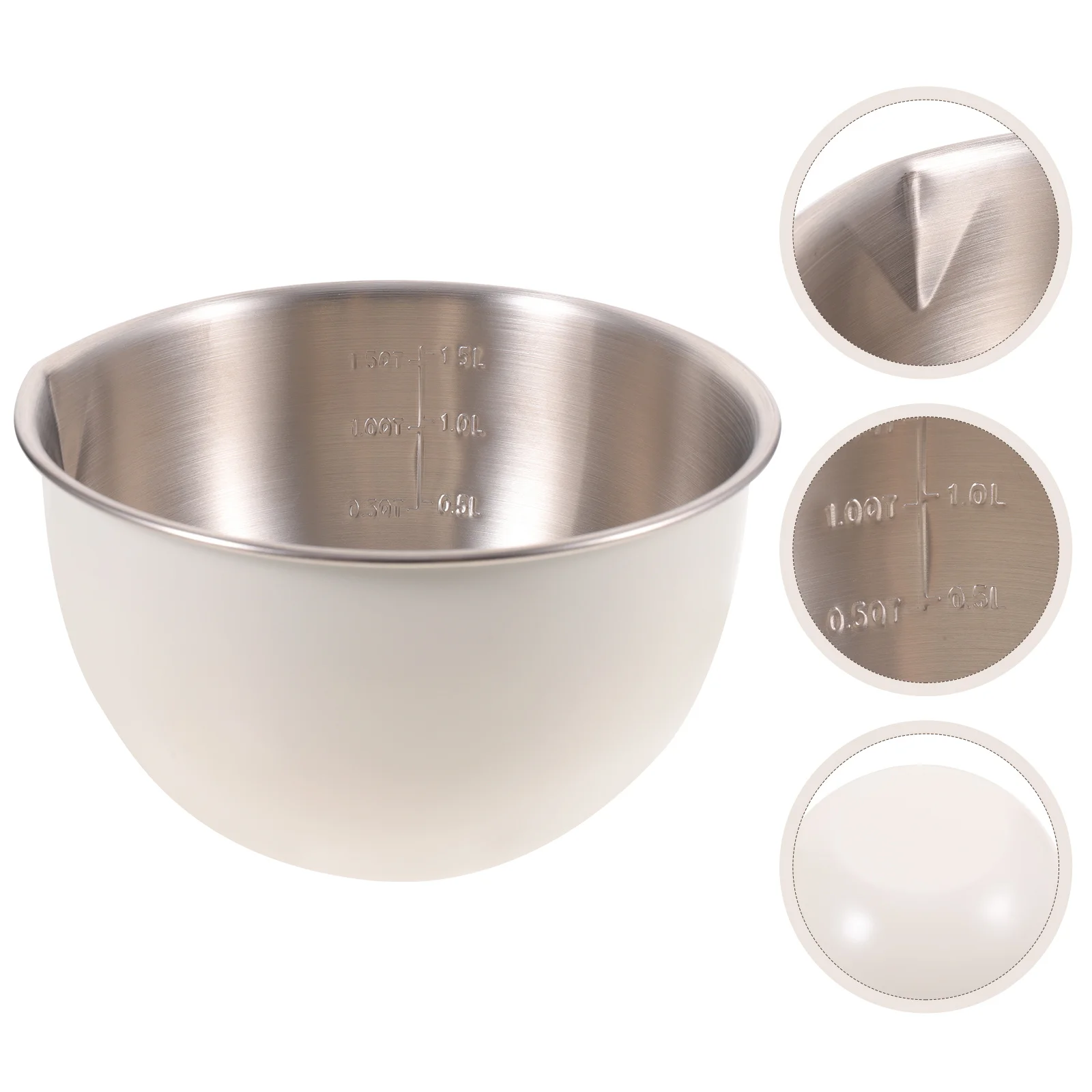 

Stainless Steel Mixing Bowl Kitchen Food Prep Baking Serving Soup Storage Container Multifunctional Cooking Fruit