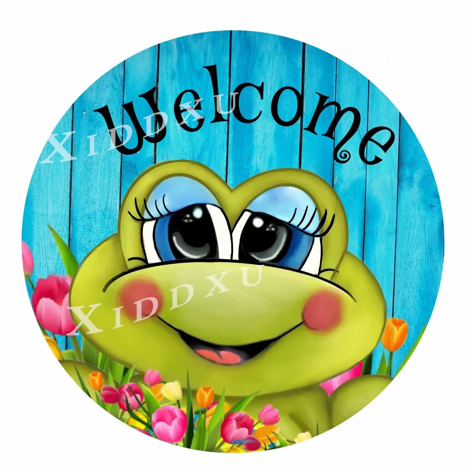 

Xiddxu Retro Round Sign Welcom Frog Summer Antique Tin Sign Rustic Wall Decor Metal Wall Plate Vintage Tin Sign Wall Art Retro P