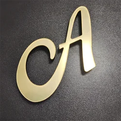 10CM Gold 26 English Letters Wall Stickers Wall Art Alphabet Self-adhesive 3D Acrylic Mirror Numbers Ornaments For Home Decor