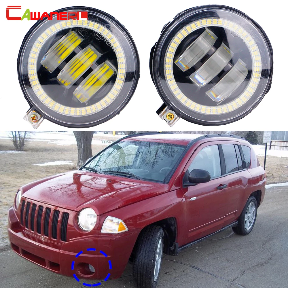 

30W Canbus Car Right + Left LED Fog Light For Jeep Compass 2007 2008 2009 Angel Eye Fog Daytime Running Lamp DRL 2 Pieces