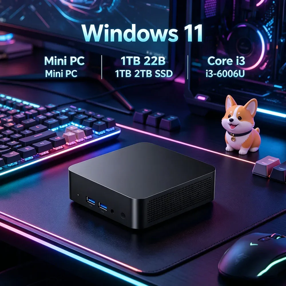 

Fluid Mini PC Windows 11 Pro Core i3 6006U 32GB RAM 1TB 2TB SSD WiFi 6 BT5.2 4K HD Office Study PC 3 Years Warranty