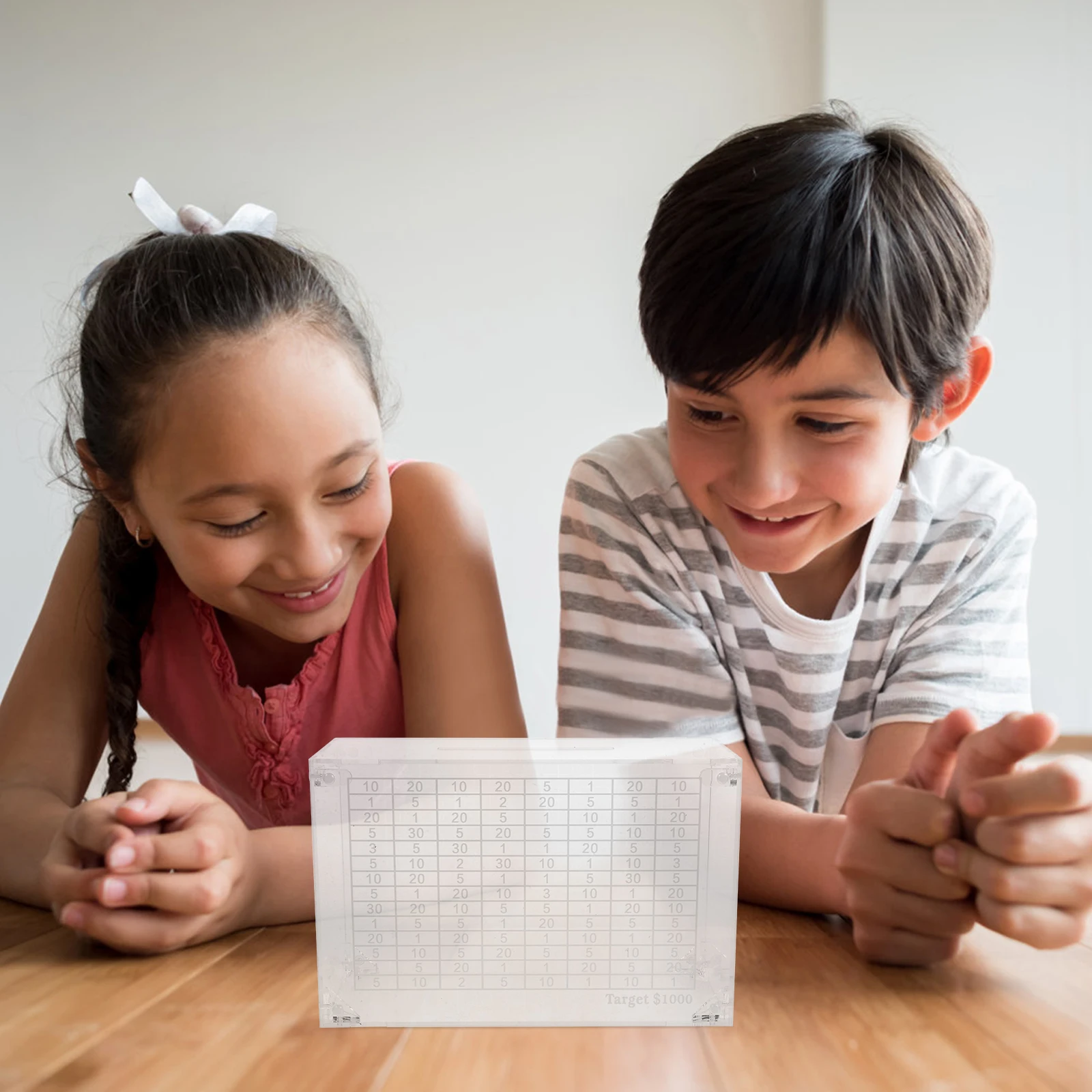 

Money Saving Box Acrylic Piggy Bank Durable Coin Jar Compact Cash Container Tabletop Use Treasure Chest Box Piggy Bank
