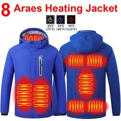 Men 8 Areas Heated Jacket USB Winter Outdoor Electric Heating Jackets Warm Sports Thermal Coat Clothing Heatable Cotton jacket