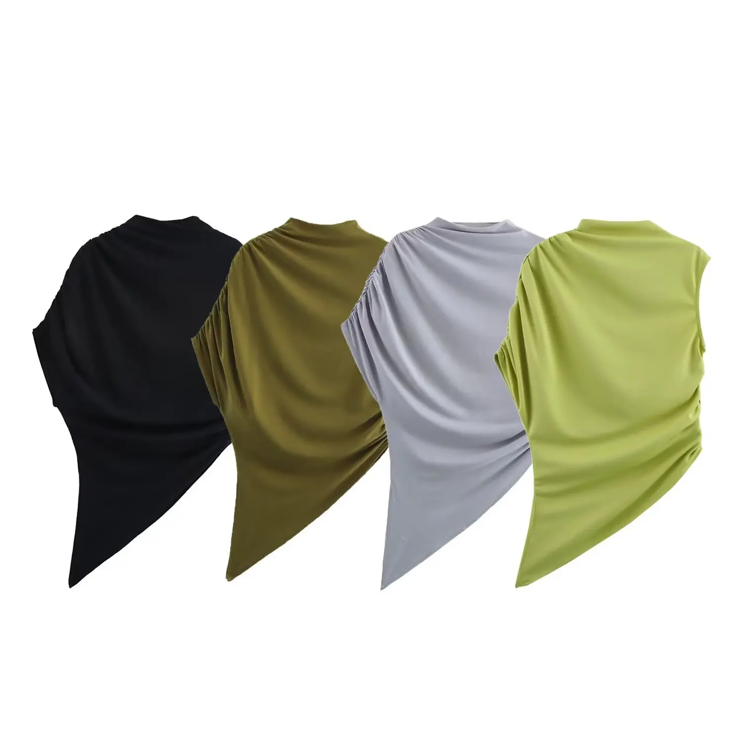 

UNIZERA Women's T-shirt Solid Color Slimming Asymmetric Design Style Fashion Style Spring New T-shirt