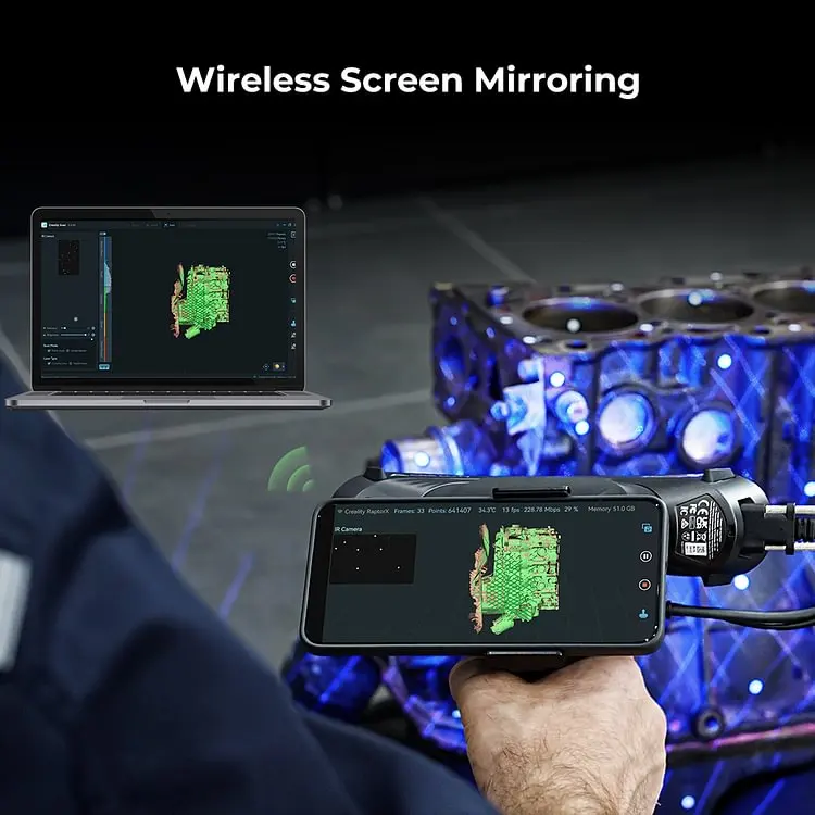 

Беспроводной 3D-сканер Creality Scan Bridge для Otter/Raptor/RaptorX/Sermoon S1 с быстрой передачей данных по WiFi6