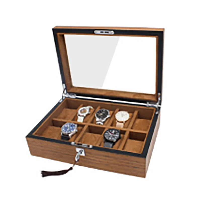 Big Size Watch Box Organizer with Lock Watch Boxes Storage Transparent Skylight Wrist Watches Display Collection Accessories