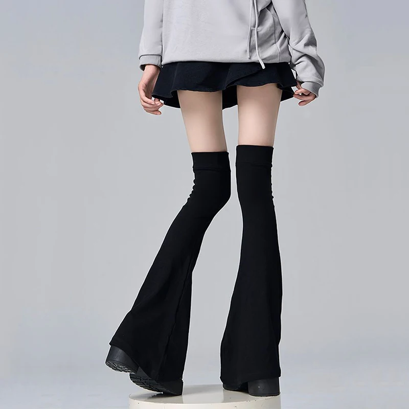 Y2K Leg Stockings Elasticity Slimming Knee Socks Japanese Style Spicy Femboy Over The Knee Horn Shaped Cuffs Sexy Accessories
