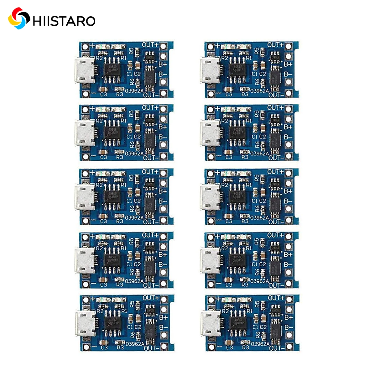 

10Pcs 5V 1A 18650 Lithium Battery Charging Pad TP4056 Lithium Battery Charging Pad Micro USB Charging Module with Protection