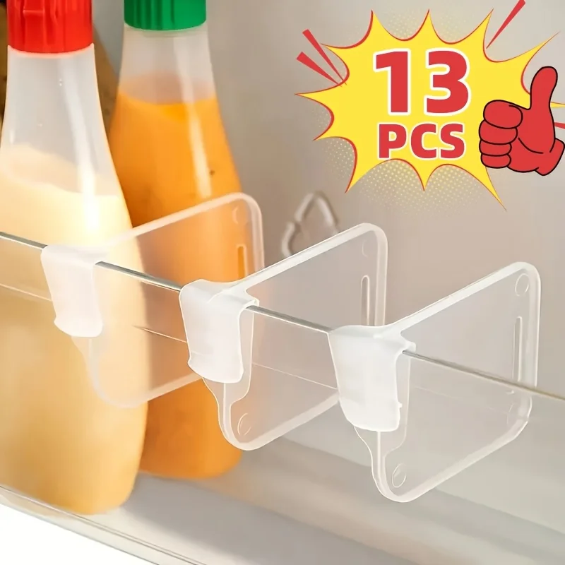13-teilige Kühlschrank-Seitentür-Aufbewahrungstrennwand, Verstellbare, Verstärkte Transparente Trennwand zur Platzersparnis