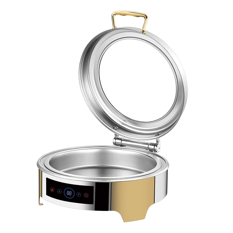 Half-Gold Stainless Steel Square Self-Serve Food Warmer 6L/9L Catering Chaffing Dishes Electric/Gas For Hotels Banquets Parties