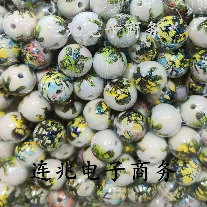 5 stks cartoon anime acryl kralen witte achtergrond gedrukt kralen voor diy sieraden maken armbanden materialen