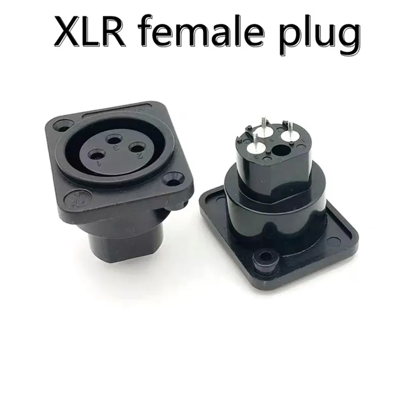 3-core XLR Male Plug Panel mount Female Socket Circuit Board In-line Bent Socket Microphone Audio With Dust Cover Socket