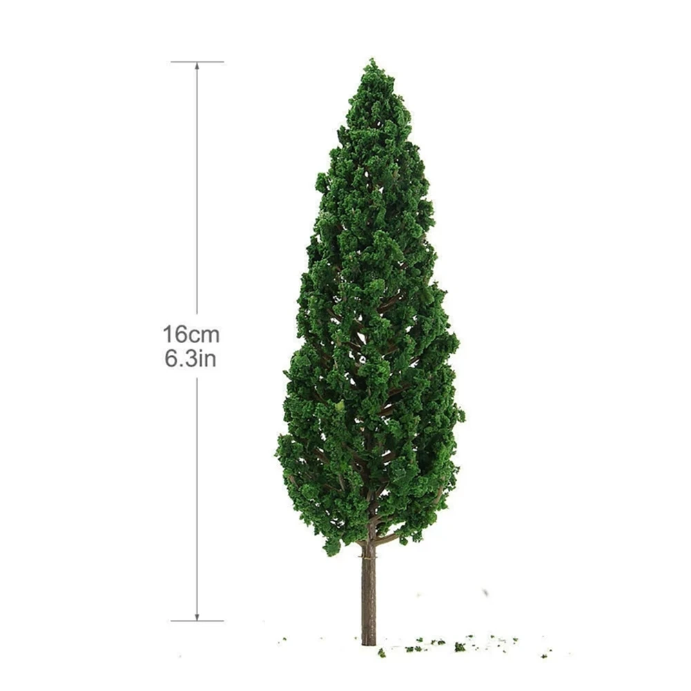 10Pcs Pine Trees 1:25 Model Train Railway Building Green Model Tree for O G Scale 1/25 Railroad Layout Diorama Scenery jasmine
