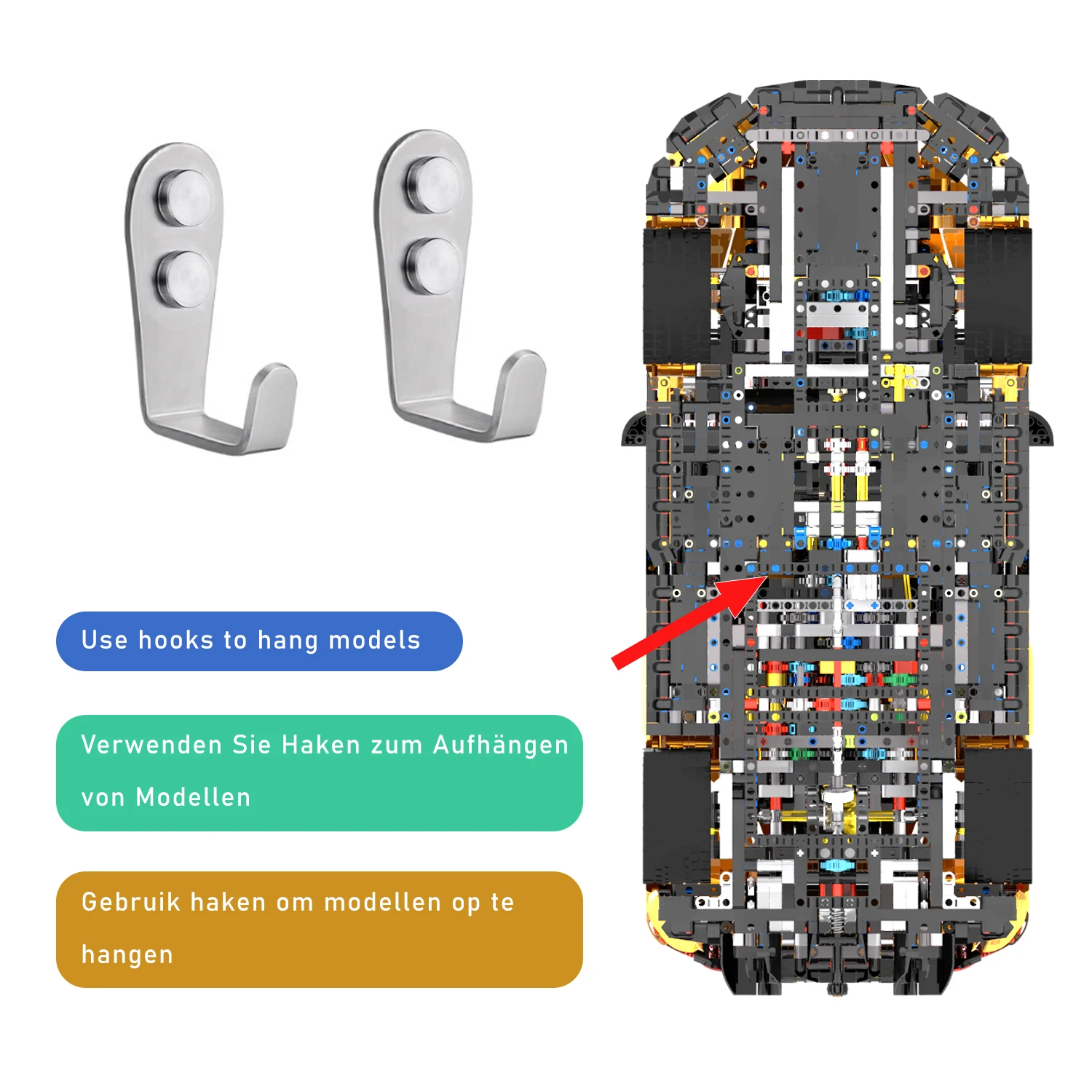 Wall Mount Hook for Lego 42172 Mclaren P1 (Only 42172 Wall Hook)