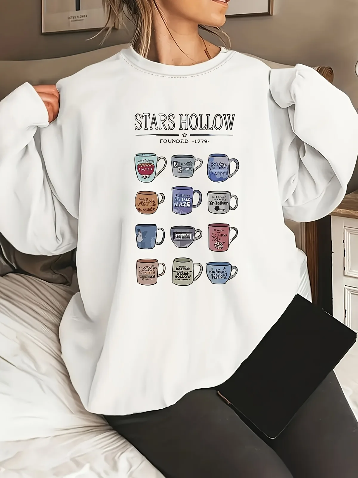 

Женская повседневная модная красочная кофейная чашка с цитатой, толстовка с принтом, удобный пуловер, подходящий для праздничной повседневной носки