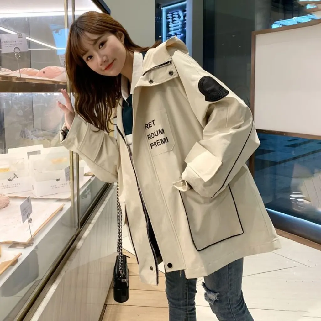 

Women's Work Jacket Spring & Fall Korean Style Loose Versatile Top Bf Hong Kong Style Baseball Uniform