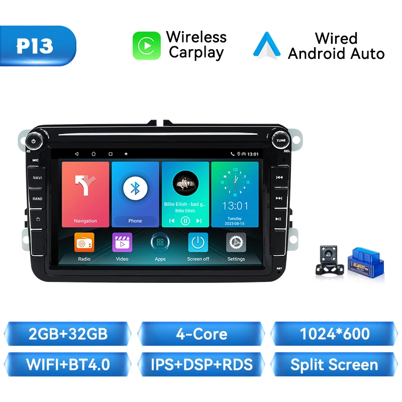 Auto Radiospeler voor VW/Volkswagen/Golf/Passat/b7/b6/Skoda/Seat/Octavia/Polo/Tiguan Android Draadloze Carplay 4G Wifi DSP Stereo