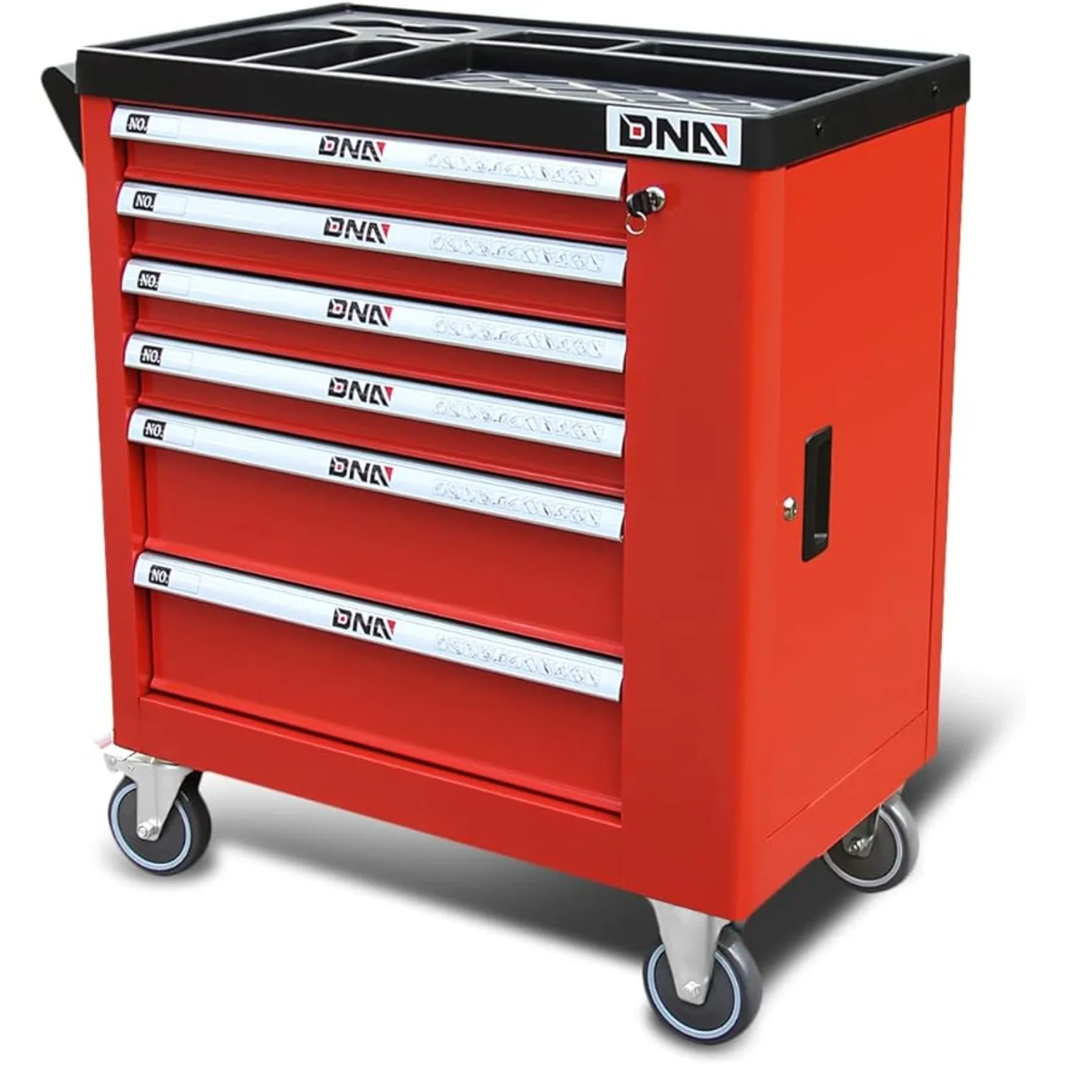 

New Package DNA MOTORING 36" H 30.5" W 18"D Heavy Duty Lockable Slide Tool 6-Drawers Chest Rolling Cart Cabinet with Keys US