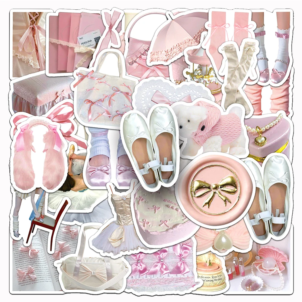 

10/30/50pcs Cartoon Pink Girls Cute Stickers DIY Art Graffiti Sticker Decorative Diary Luggage Car Phone Stationery Decals Toys