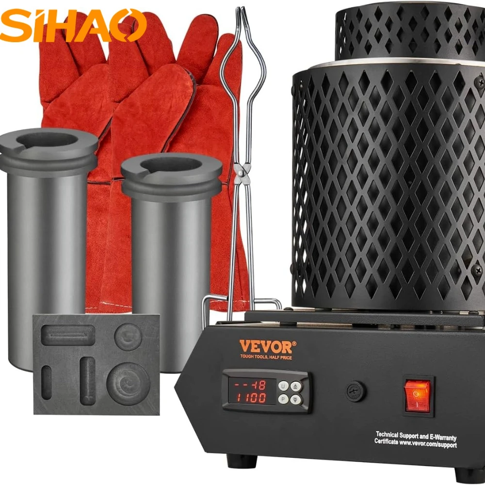 SIHAO 3 كجم فرن صهر الذهب الرقمي تكرير المعادن الثمينة والفضة والمجوهرات أداة صب الذهب والفضة والنحاس والألومنيوم #1