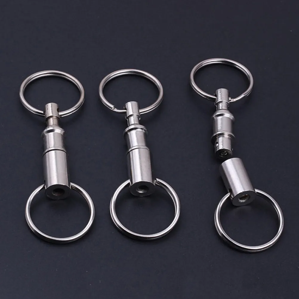 6Pcs Quick Release Dual Split Detachable Keychain Heavy Duty Iron Pull Apart Key Holder Minimalist Style Minimalist Keyring