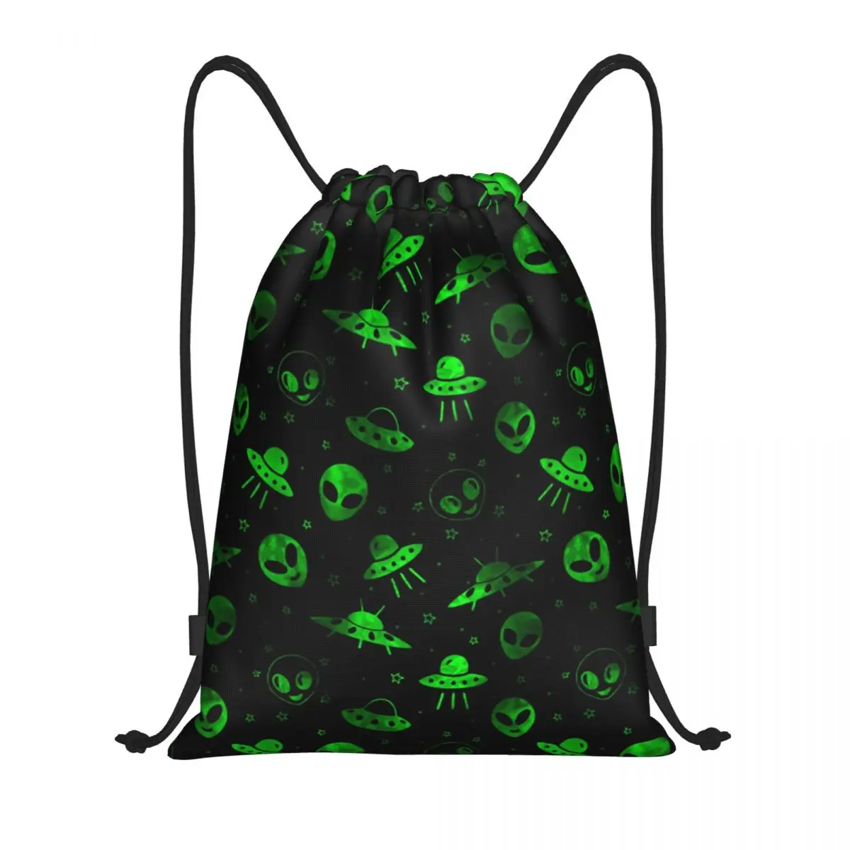 

Custom UFOs And Aliens Drawstring Backpack Sports Gym Bag for Women Men Shopping Sackpack