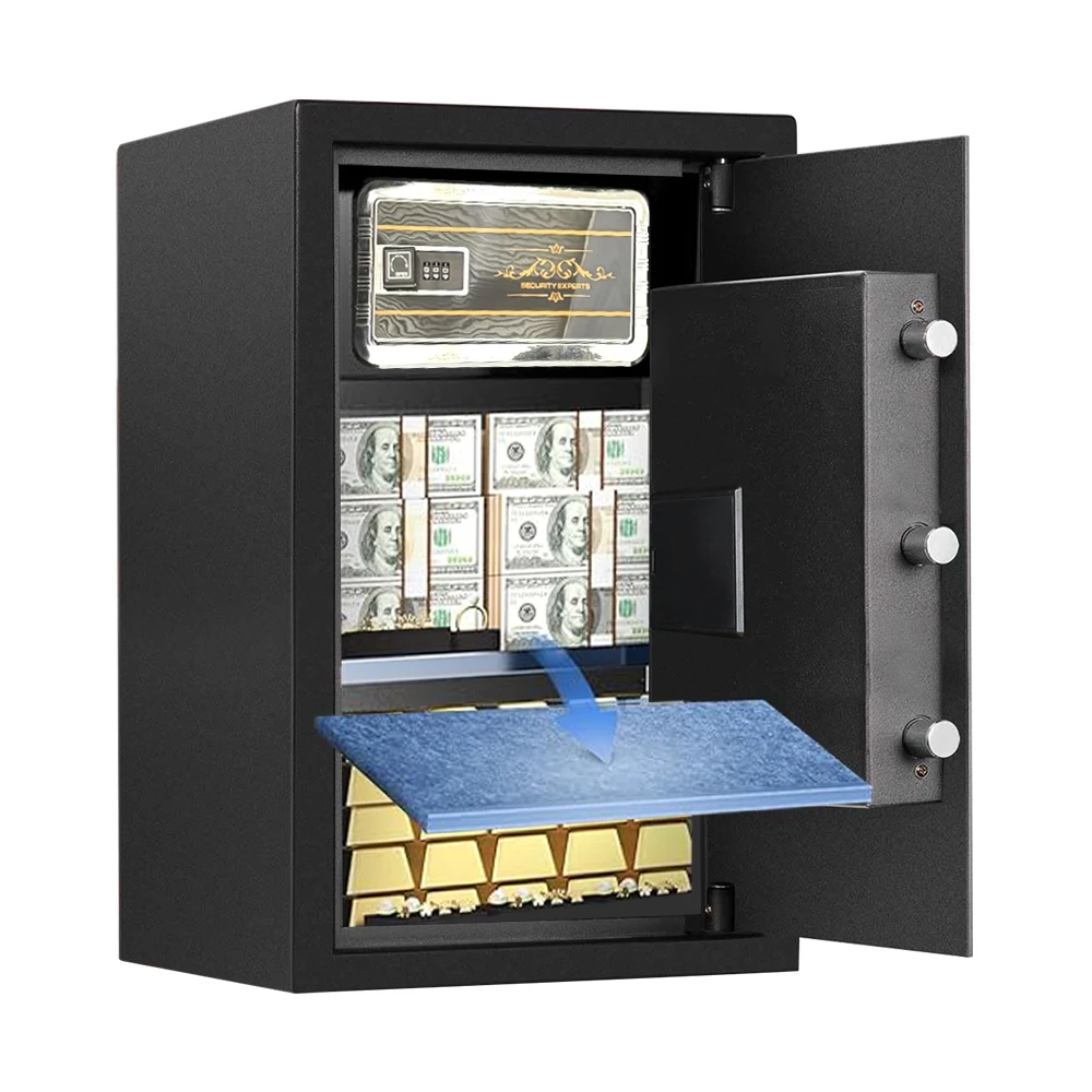 Hotel Luxury Electronic Safe With Fireproof & Fingerprint Secure Access Durable Security Box Money Locker Model AL002-70A