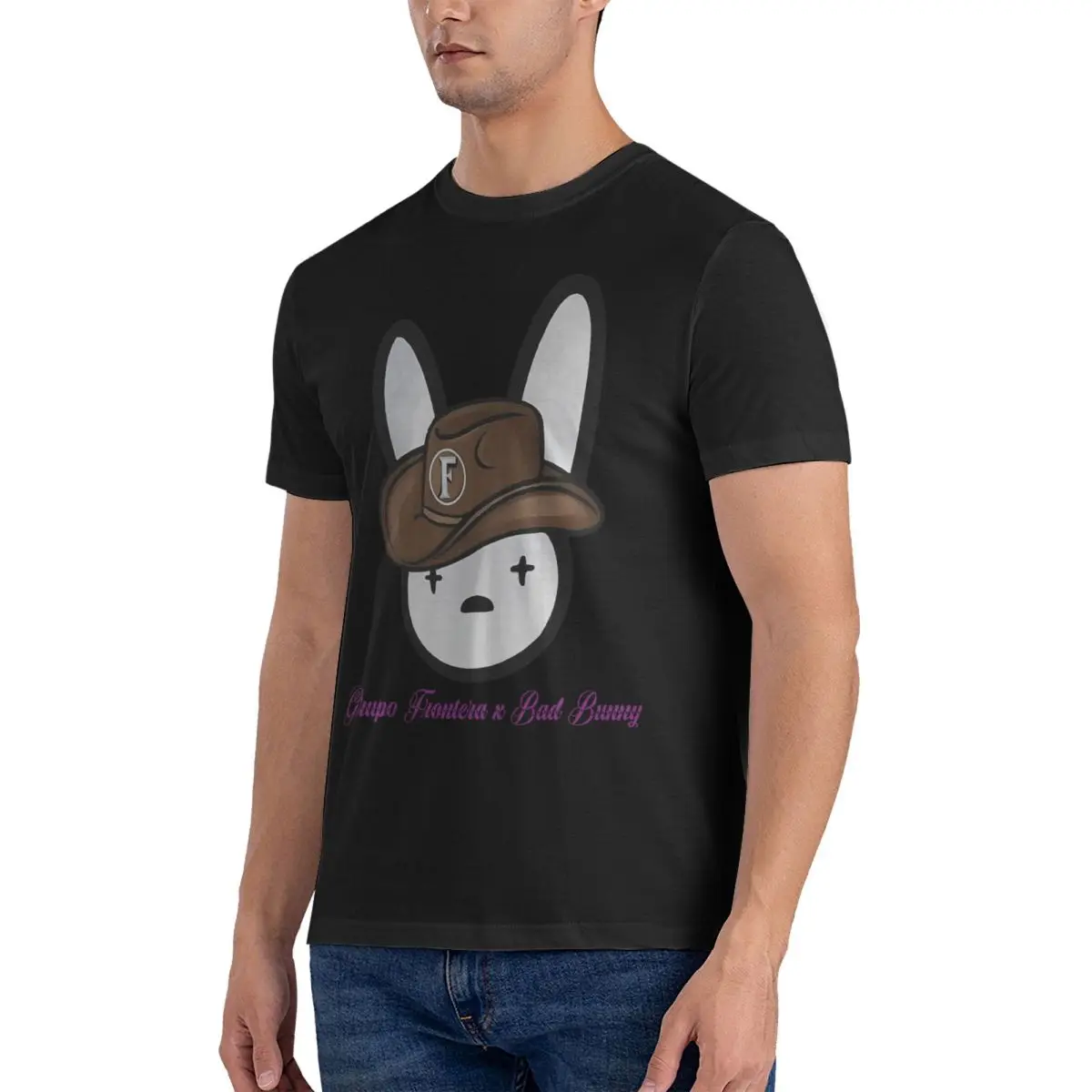 Men's T-Shirts Grupo Frontera X Cool 100% Cotton Tees Short Sleeve Bad Bunny T Shirt O Neck Clothing Classic