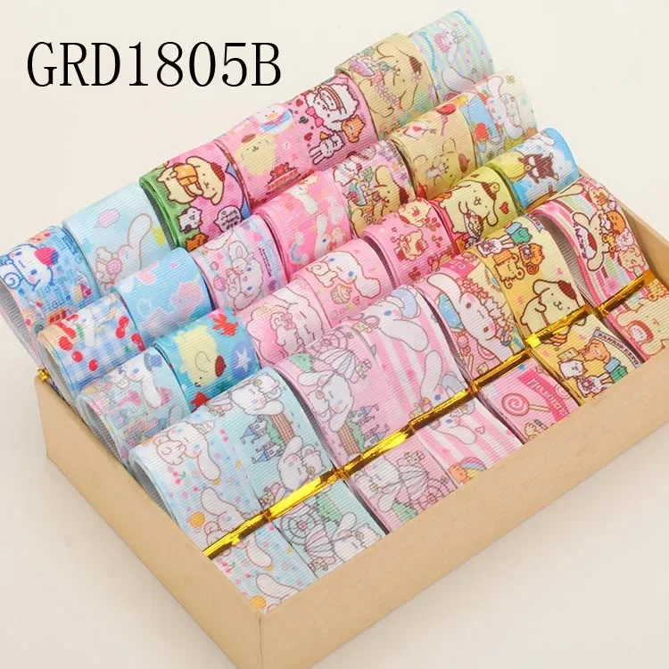 Japan Sanrio Cinnamoroll&Pom Pom Purin Cartoon Duffy Pattern Printed Grosgrain Ribbons,1 Yard/ Style 22/25mm Random Set