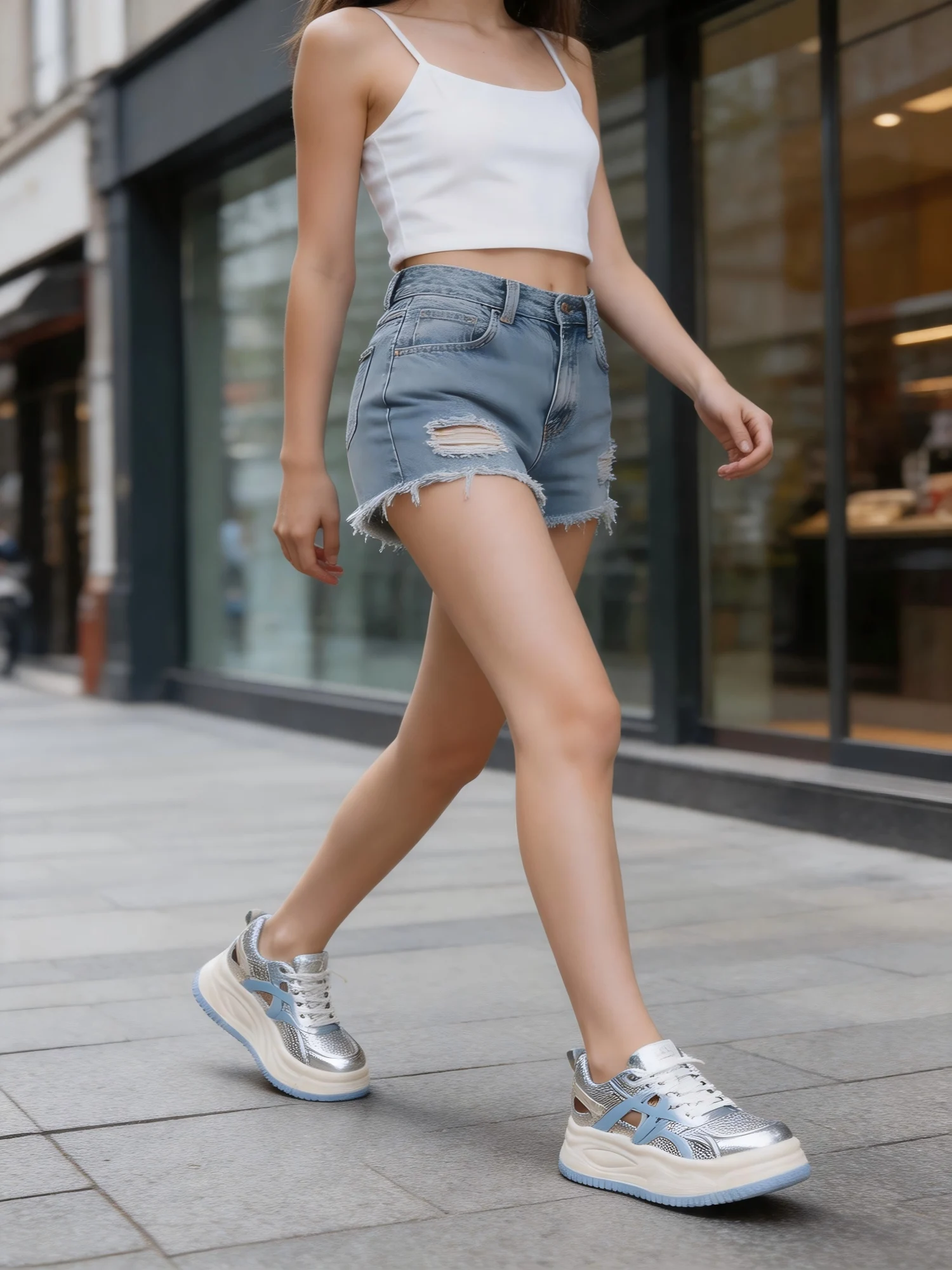 Perforated Mesh Breathable Versatile Chunky-Soled Casual Shoes: Spring/Summer Active-Style SneakersWhite Sneakers for Women