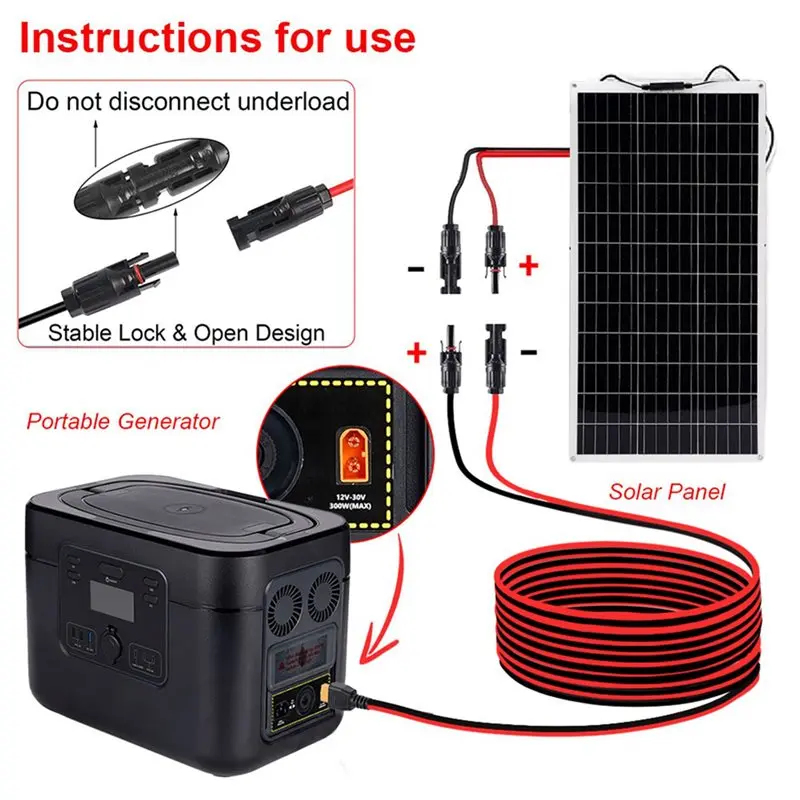 【VALUE MONEY】2X 12AWG 6M XT60 Female Extension Cable Quick Connector For Auto RV Motorcycle Solar Panel Battery Charging Cable